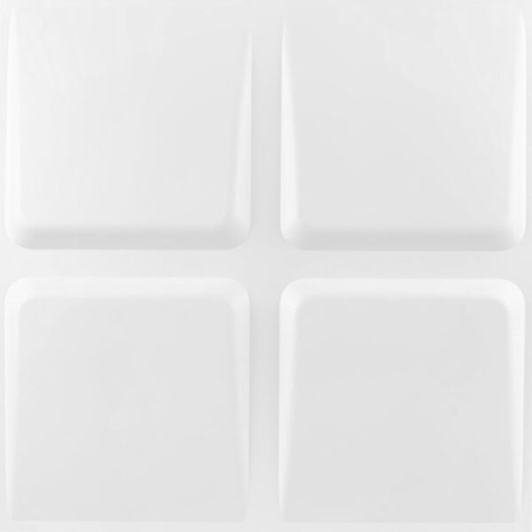 Placas 3D Antihumedad PVC Cuadrado Blanco Revestimiento Frigg 50x50 cm Pack x12 - Imagen 2
