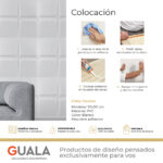 Placas 3D Antihumedad PVC Cuadrado Blanco Revestimiento Frigg 50x50 cm Pack x12 - Imagen 7