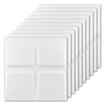 Placas 3D Antihumedad PVC Cuadrado Blanco Revestimiento Frigg 50x50 cm Pack x12